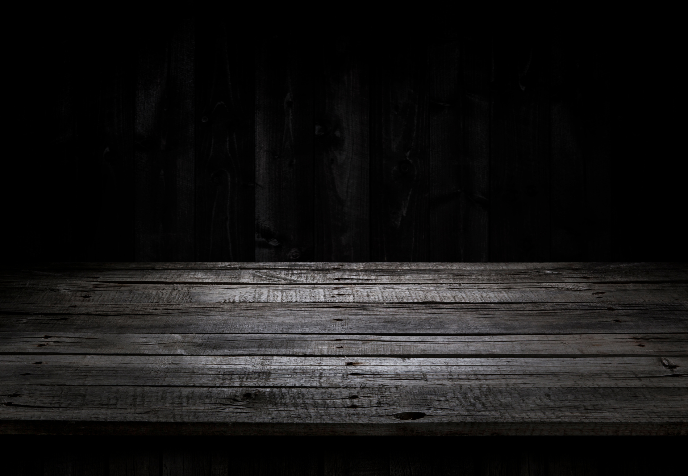 Dark Wood Table for Product Display